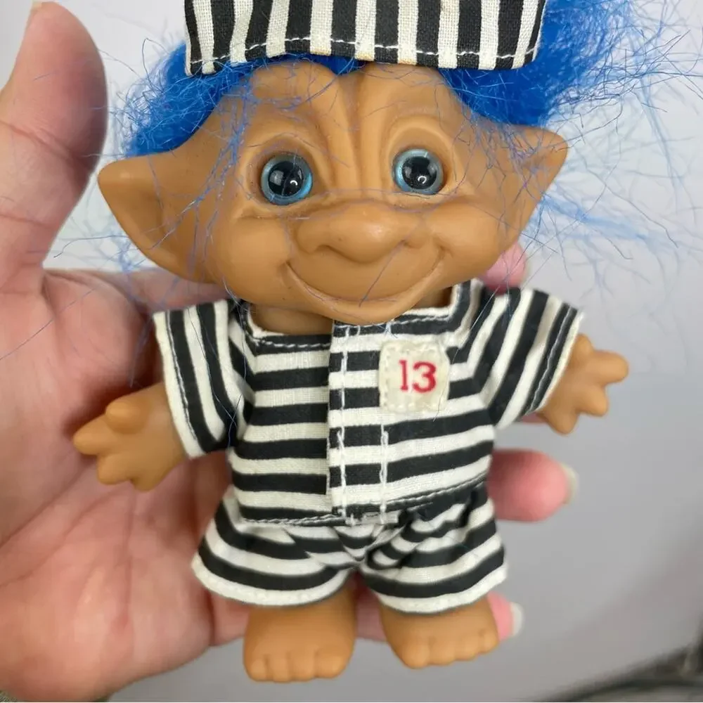 Vintage Trolls Dolls Jailbird & Clown lot of 2